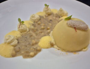 Parfait van Ras el Hanout, banaan, advocaat