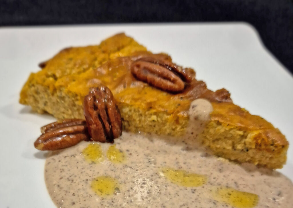 Pompoencheesecake, pecannoten