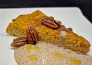 Pompoencheesecake, pecannoten