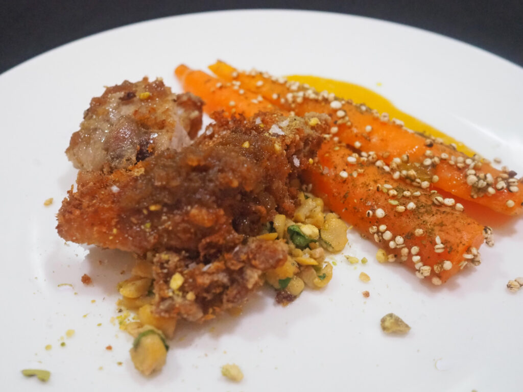 Kalfszwezerik, pistache, za’atar